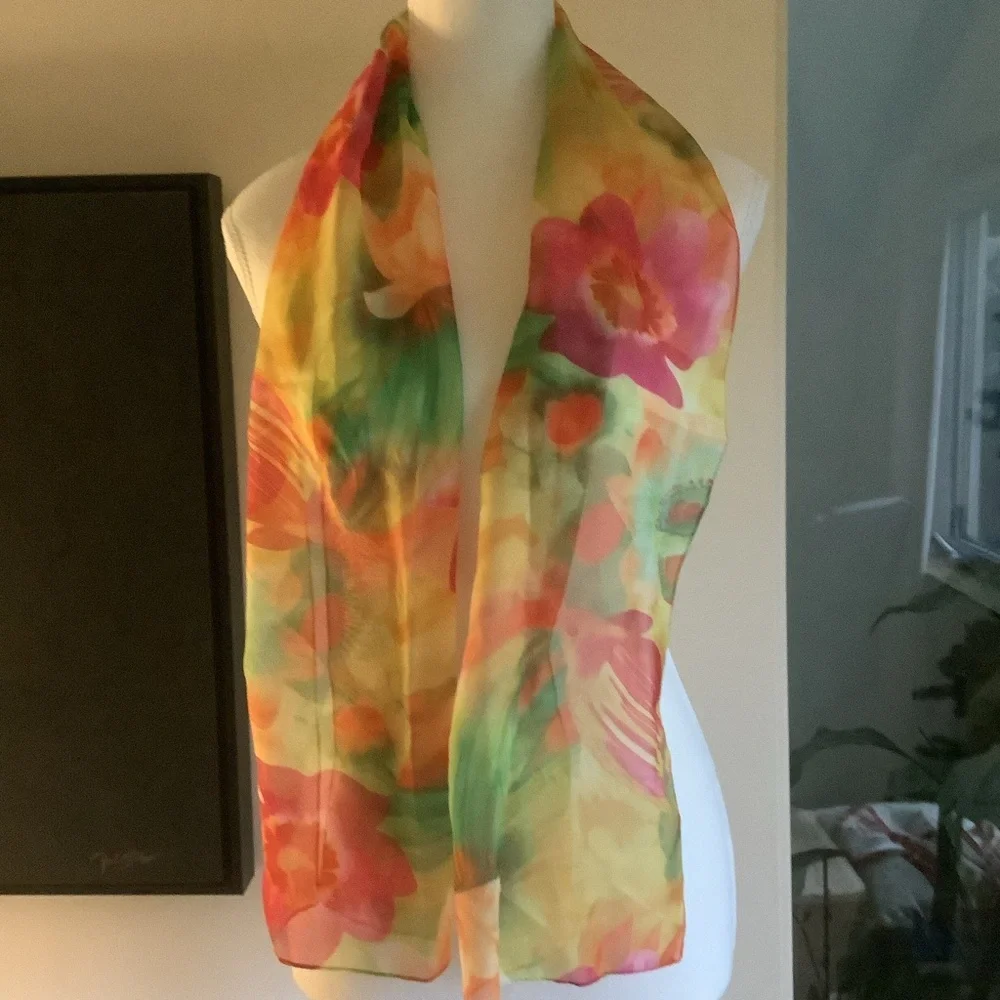 Two Vintage Floral Scarves